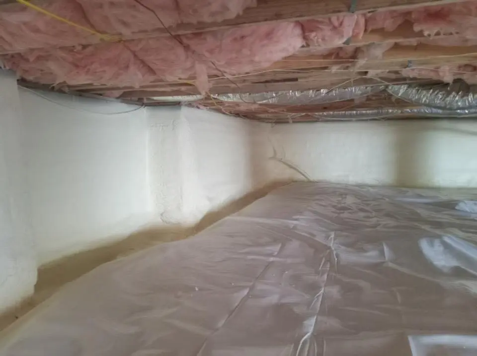 Crawl space encapsulation with closed-cell spray foam for Roof Waterproofing in Oak Park